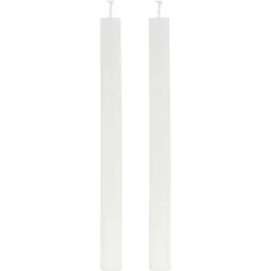 JJA Lot de 2 bougies bâton (H25 cm) Chandelier givré Blanc Hot