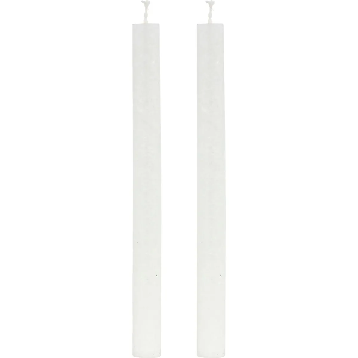 JJA Lot de 2 bougies bâton (H25 cm) Chandelier givré Blanc Hot