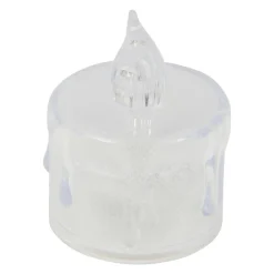 JJA Lot de 4 bougies LED Chauffe-plat Transparentes et pailletées Blanc chaud Discount