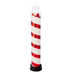 KOOPMAN Lot de 2 bougies lumineuses Géantes (H82 cm) Candy Candle et blanc Rouge New