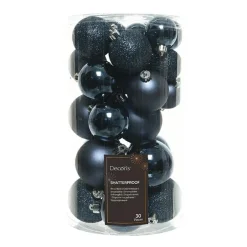 KAEMINGK Lot de 30 boules de Noël Alpine assorties Bleu nuit