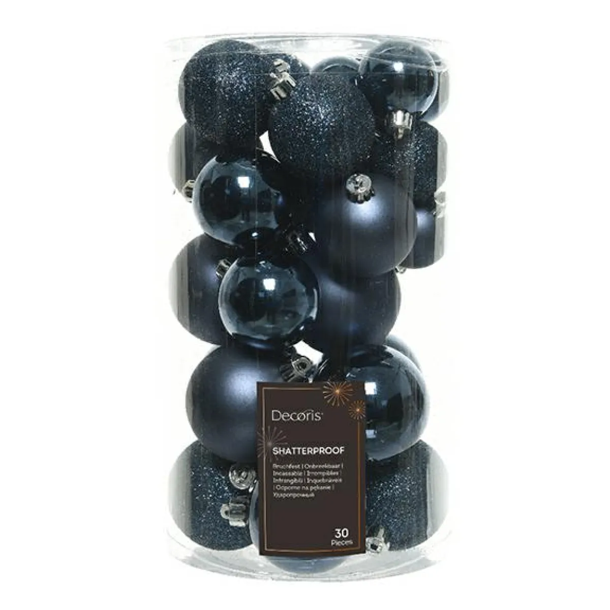 KAEMINGK Lot de 30 boules de Noël Alpine assorties Bleu nuit