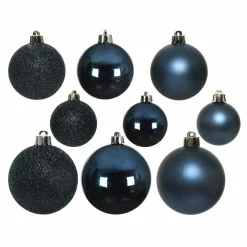 KAEMINGK Lot de 30 boules de Noël Alpine assorties Bleu nuit