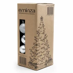 EMINZA Lot de 30 boules de Noël assorties New Alpine Argent Clearance