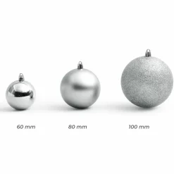 EMINZA Lot de 20 boules de Noël assorties New Alpine Argent Hot