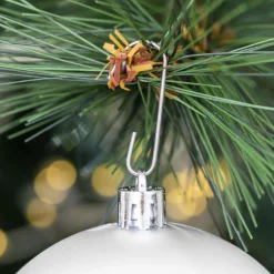 EMINZA Lot de 30 boules de Noël assorties New Alpine Blanc Hot