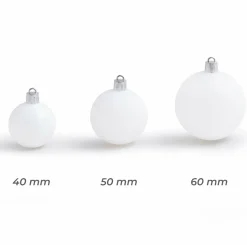 EMINZA Lot de 30 boules de Noël assorties New Alpine Blanc Hot