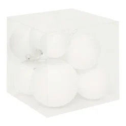 JJA Lot de 12 boules de Noël assortie Neige fraiche he Blanc Outlet