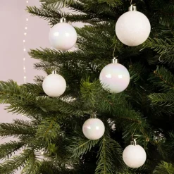 KAEMINGK Lot de 30 boules de Noël assorties Alpine Blanc irisé Best