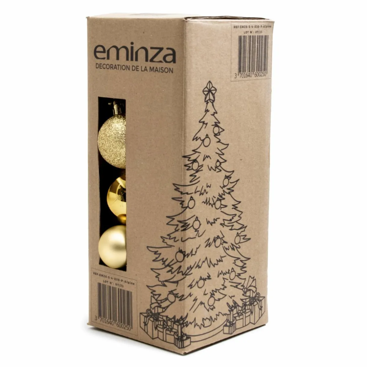 EMINZA Lot de 30 boules de Noël assties New Alpine Or Sale