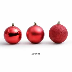 EMINZA Lot de 30 boules de Noël (D80 mm) New Alpine Rouge Clearance