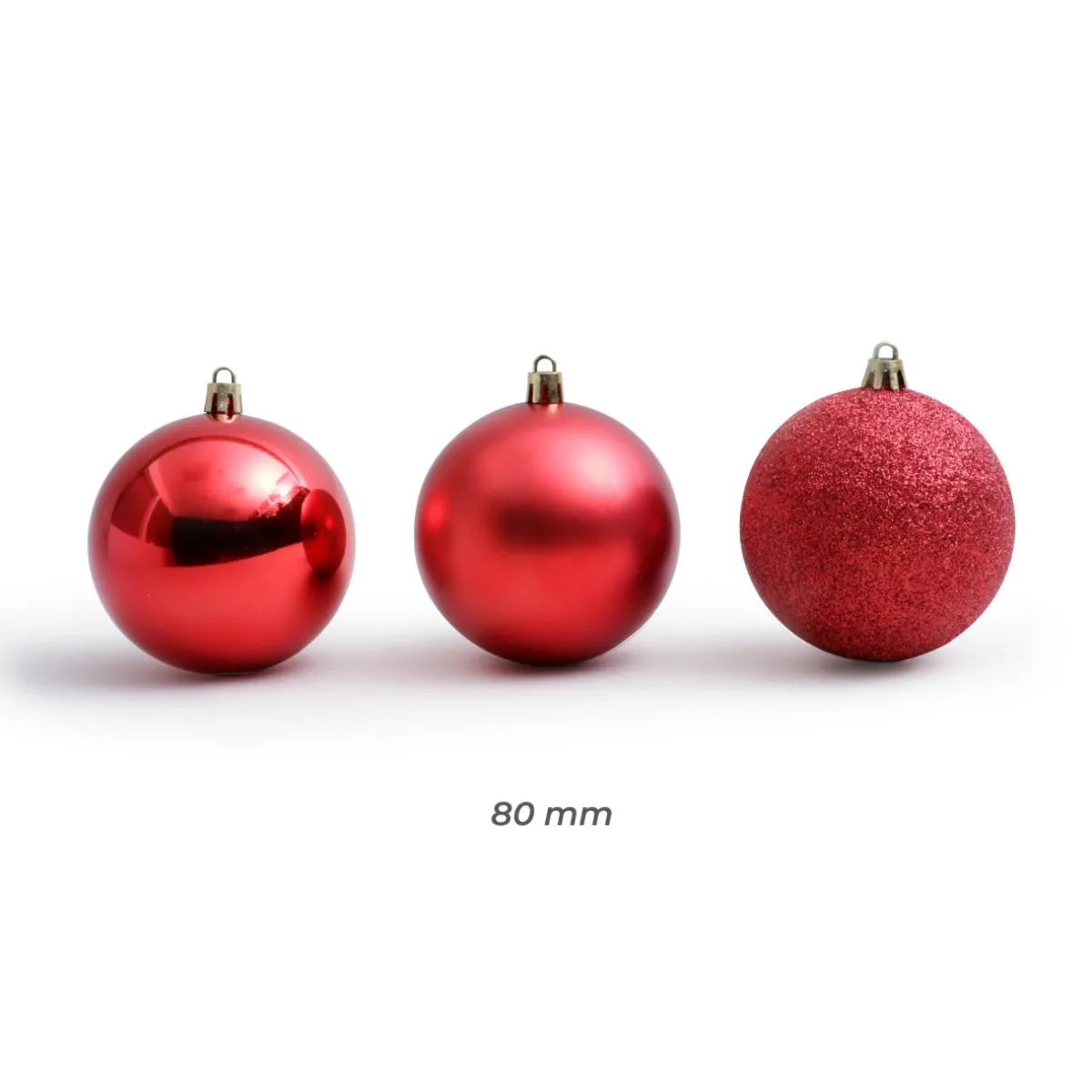 EMINZA Lot de 30 boules de Noël (D80 mm) New Alpine Rouge Clearance
