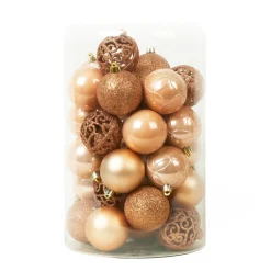 KAEMINGK Lot de 35 boules de Noël (D60 mm) Aravis mix Pêche Outlet
