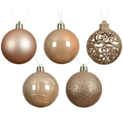 KAEMINGK Lot de 35 boules de Noël (D60 mm) Aravis mix Pêche Outlet