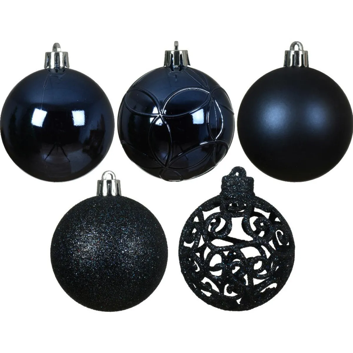 KAEMINGK Lot de 35 boules de Noël (D60 mm) Aravis mix Bleu nuit Hot