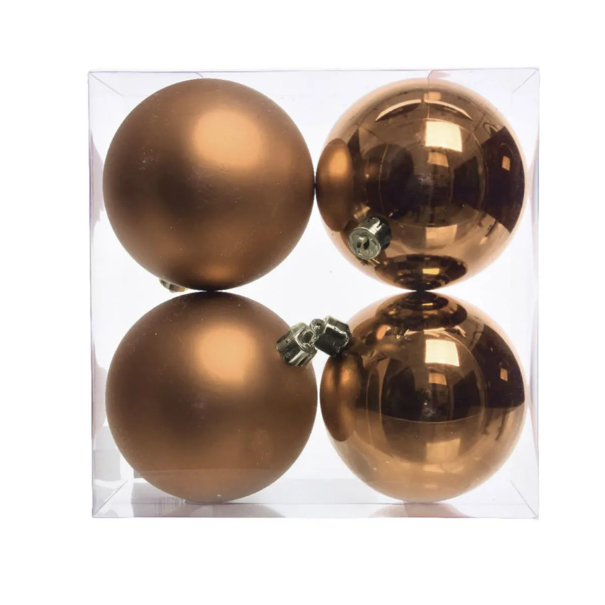 KAEMINGK Lot de 4 boules de Noël (D100 mm) Aravis Cognac Hot