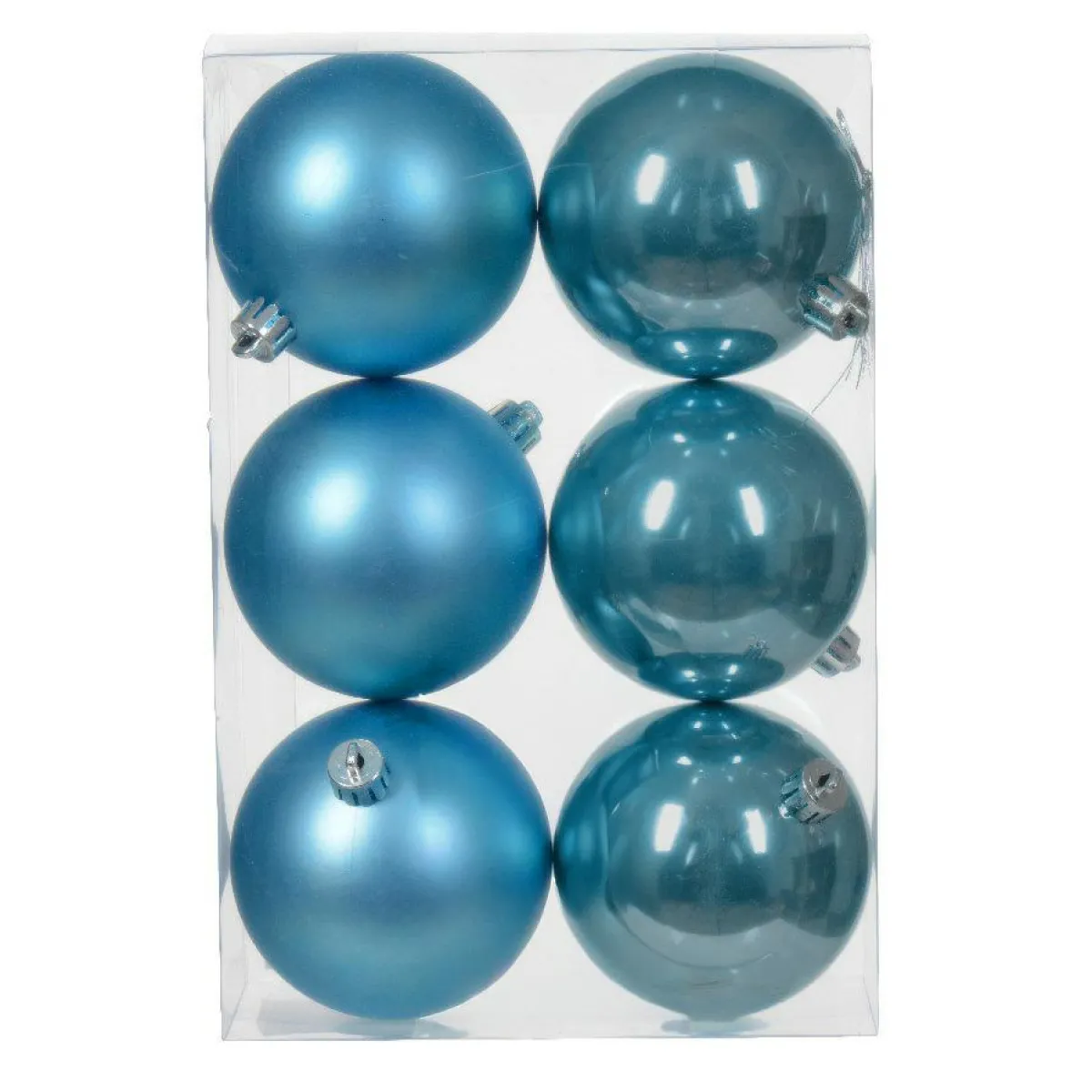 KAEMINGK Lot de 6 boules de Noël (D80 mm) Aravis Bleu pétillant