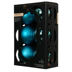 KAEMINGK Lot de 6 boules de Noël (D80 mm) Aravis Bleu pétillant