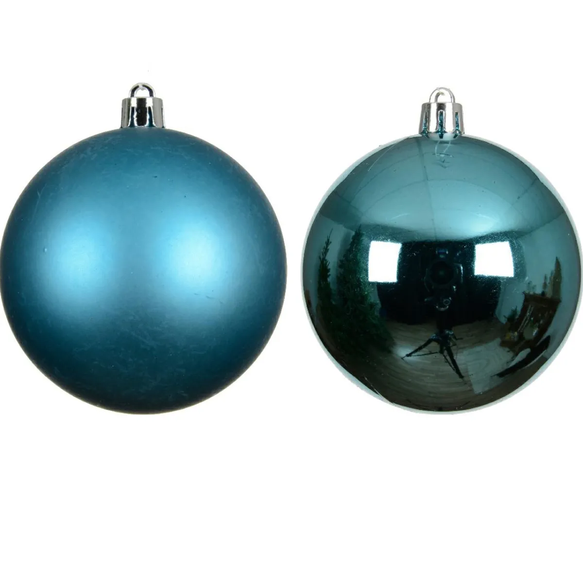 KAEMINGK Lot de 6 boules de Noël (D80 mm) Aravis Bleu pétillant