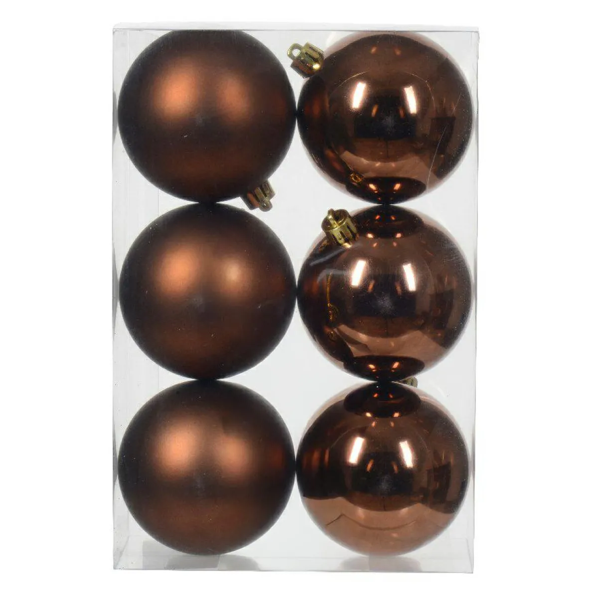 KAEMINGK Lot de 6 boules de Noël (D80 mm) Aravis Brun café Clearance