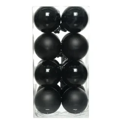 KAEMINGK Lot de 16 boules de Noël (D40 mm) Aravis Noir Discount