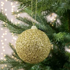 KAEMINGK Lot de 12 boules de Noël (D80 mm) Perline Or