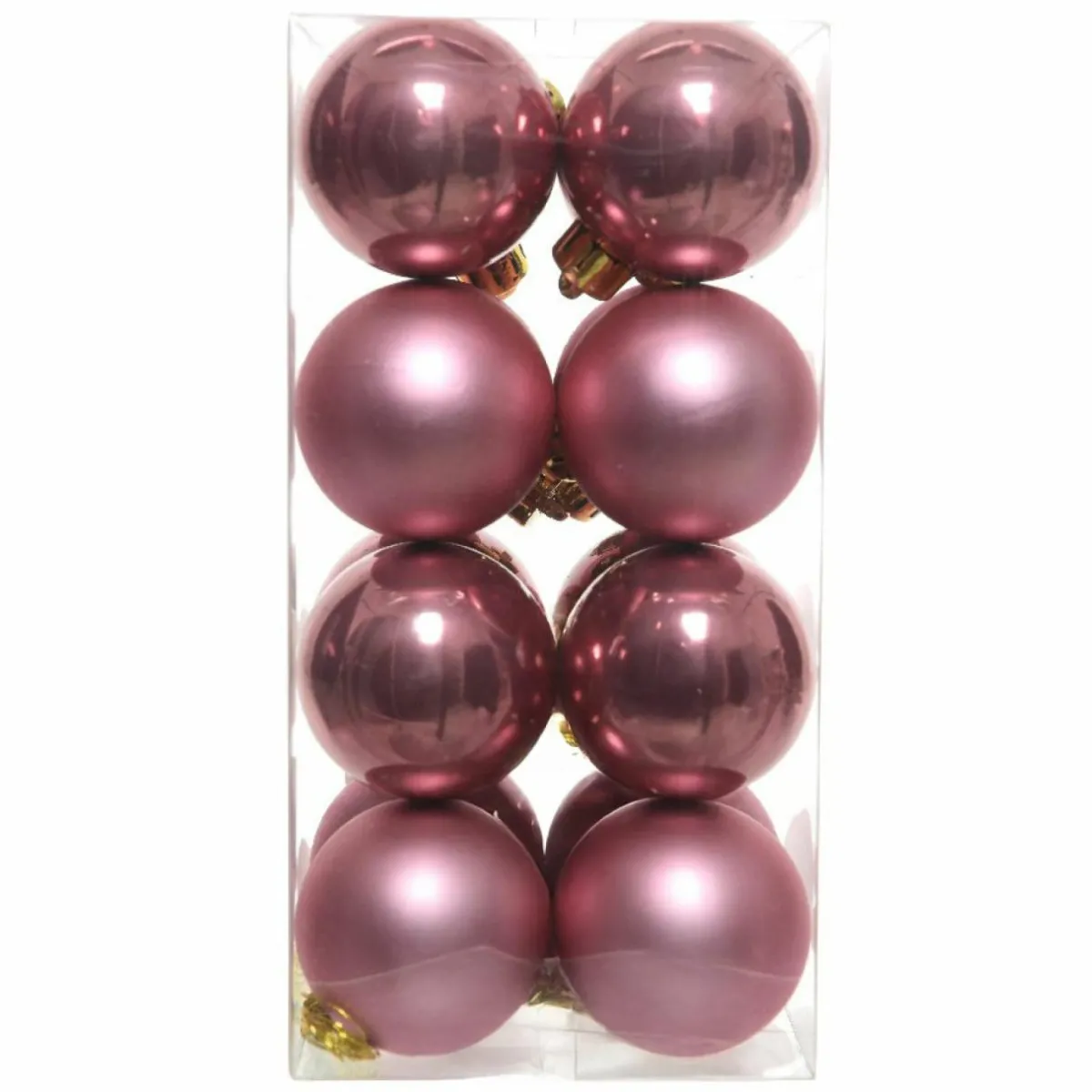 KAEMINGK Lot de 16 boules de Noël (D40 mm) Aravis Vieux rose Clearance