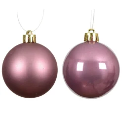 KAEMINGK Lot de 16 boules de Noël (D40 mm) Aravis Vieux rose Clearance
