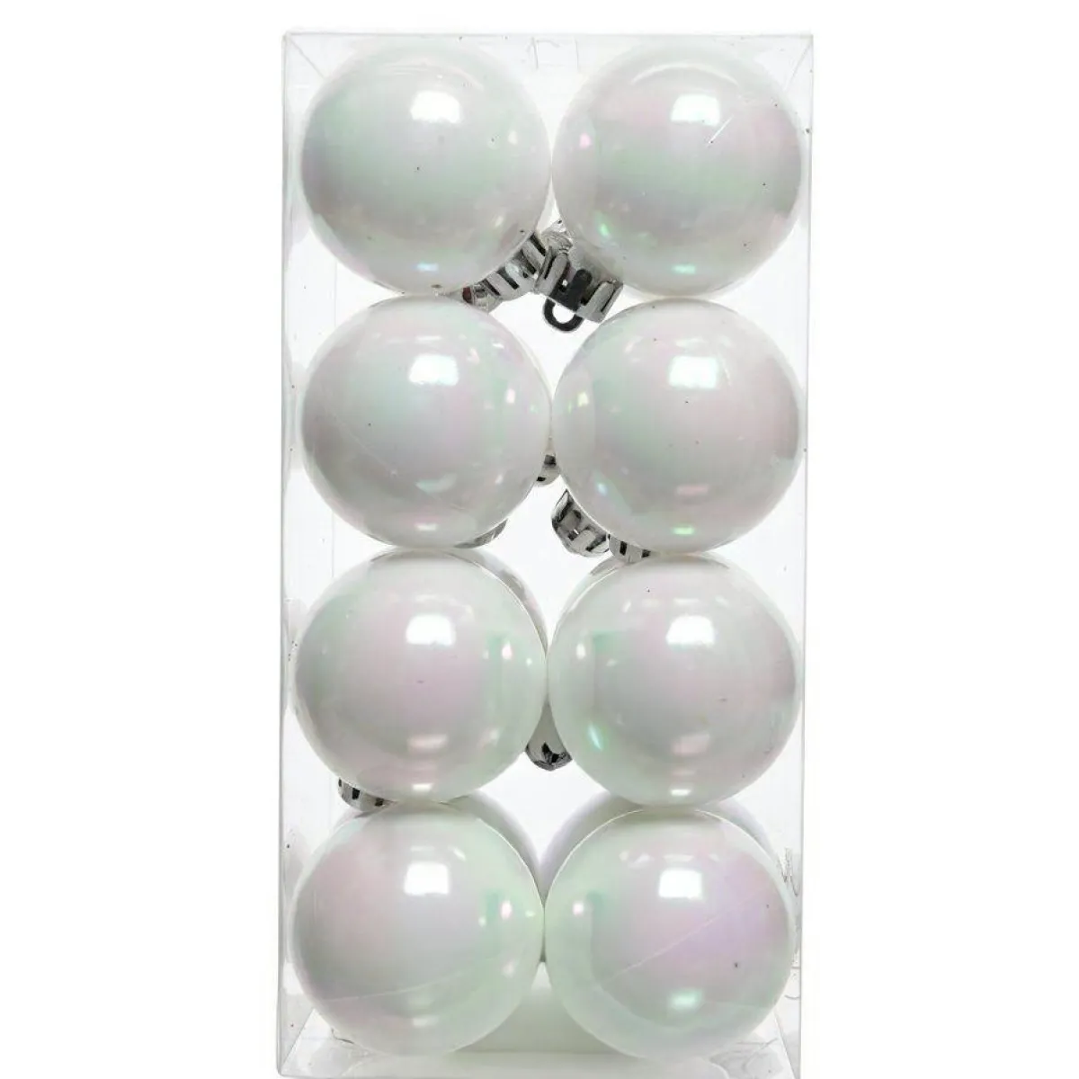 KAEMINGK Lot de 16 boules de Noël (D40 mm) Aravis Blanc irisé Discount