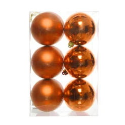 KAEMINGK Lot de 12 boules de Noël (D60 mm) Aravis Orange Online