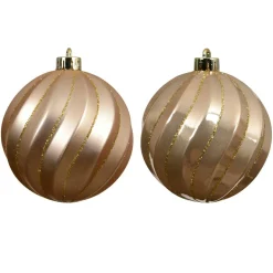 KAEMINGK Lot de 6 boules de Noël (D80 mm) Glam chic Pêche Discount