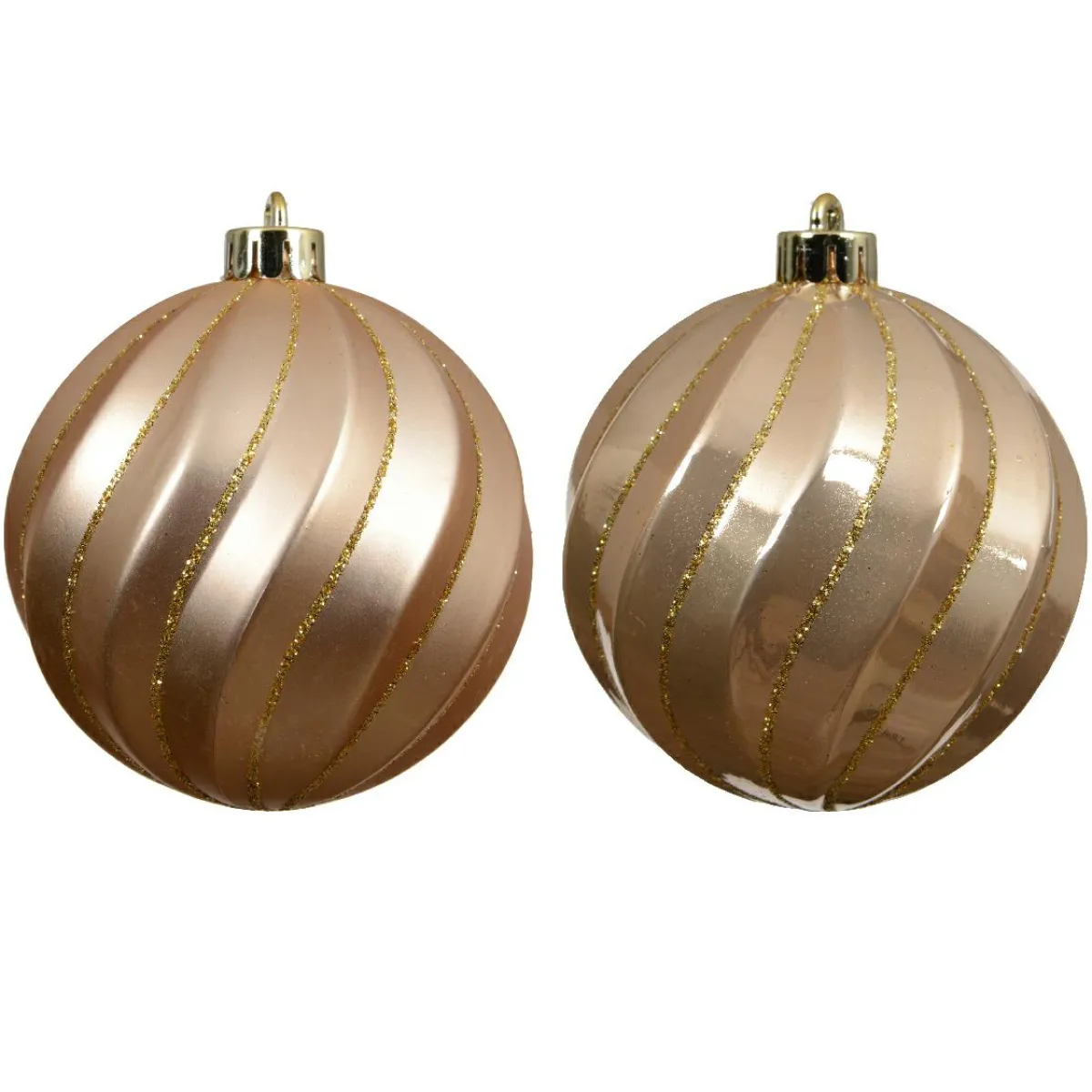 KAEMINGK Lot de 6 boules de Noël (D80 mm) Glam chic Pêche Discount
