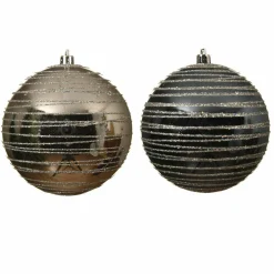 KAEMINGK Lot de 12 boules de Noël (D100 mm) Quincy Bleu nuit/ Argent Best