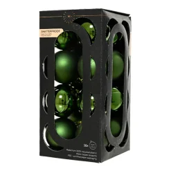 KAEMINGK Lot de 16 boules de Noël (D40 mm) Aravis Vert sapin