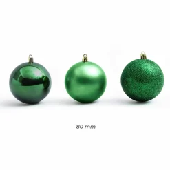 EMINZA Lot de 30 boules de Noël (D80 mm) New Alpine Vert sapin Hot