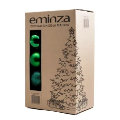 EMINZA Lot de 30 boules de Noël (D80 mm) New Alpine Vert sapin Hot