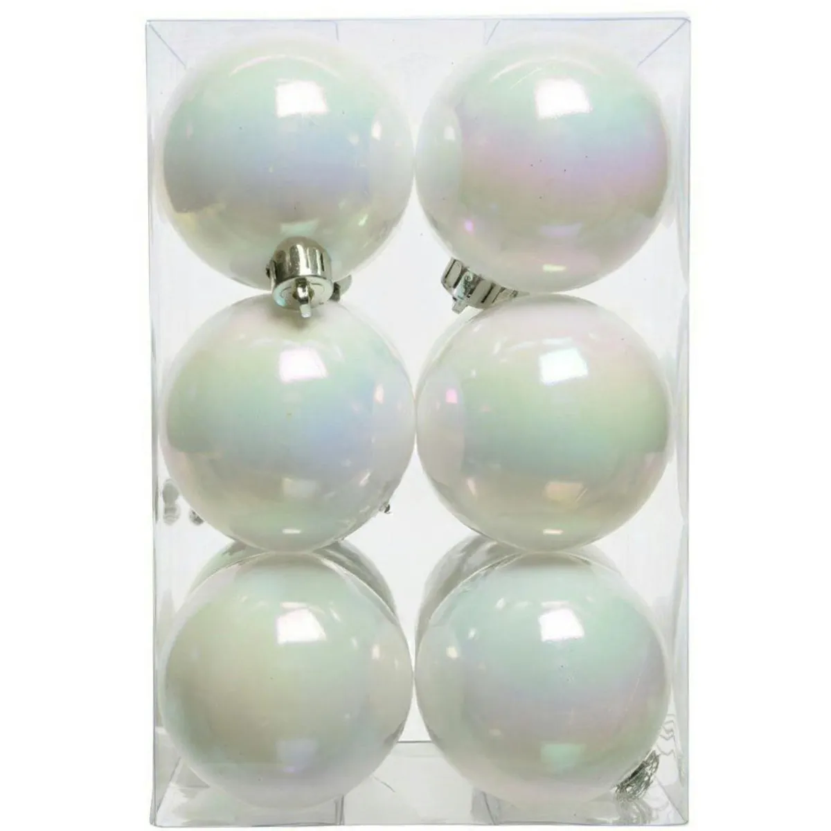 KAEMINGK Lot de 12 boules de Noël (D60 mm) Aravis Blanc irisé Best