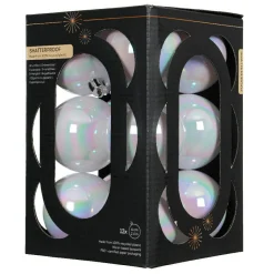 KAEMINGK Lot de 12 boules de Noël (D60 mm) Aravis Blanc irisé Best
