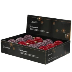 KAEMINGK Lot de 12 boules de Noël (D80 mm) Renaissance Figue et rouge Violet Sale