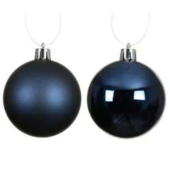 KAEMINGK Lot de 6 boules de Noël (D80 mm) Aravis Bleu nuit Sale