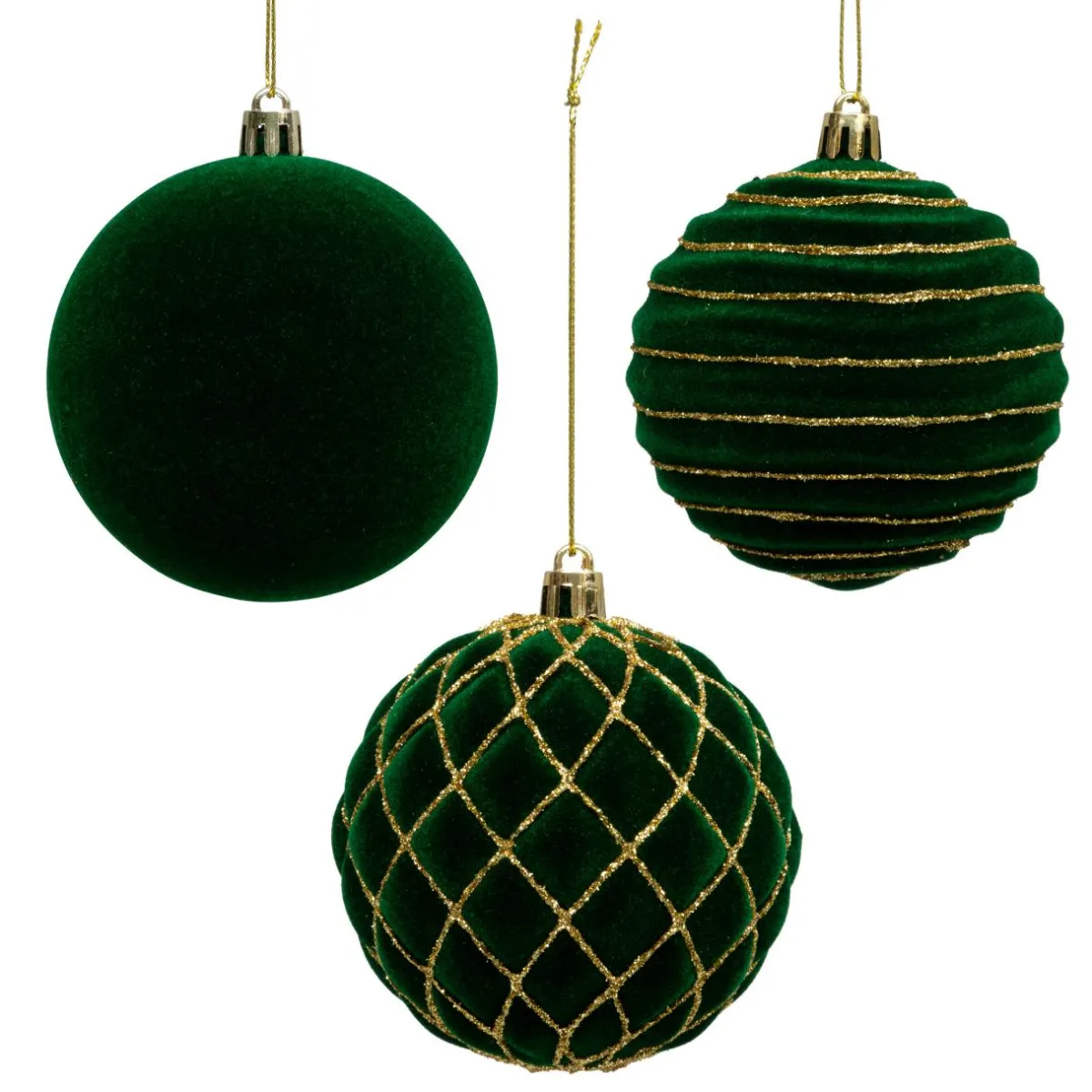 JJA Lot de 9 boules de Noël (D80 mm) Muswell et vert sapin Bordeaux New