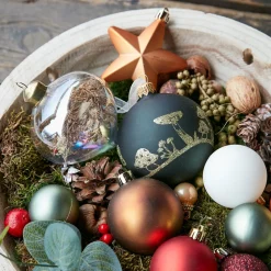KAEMINGK Lot de 6 boules de Noël (D80 mm) en verre Champignons Pistache Discount