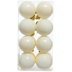 KAEMINGK Lot de 16 boules de Noël (D40 mm) Aravis Blanc laine Sale