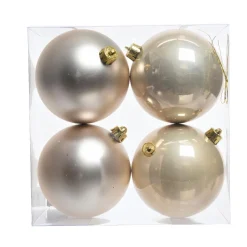 KAEMINGK Lot de 4 boules de Noël (D100 mm) Aravis Perle Sale