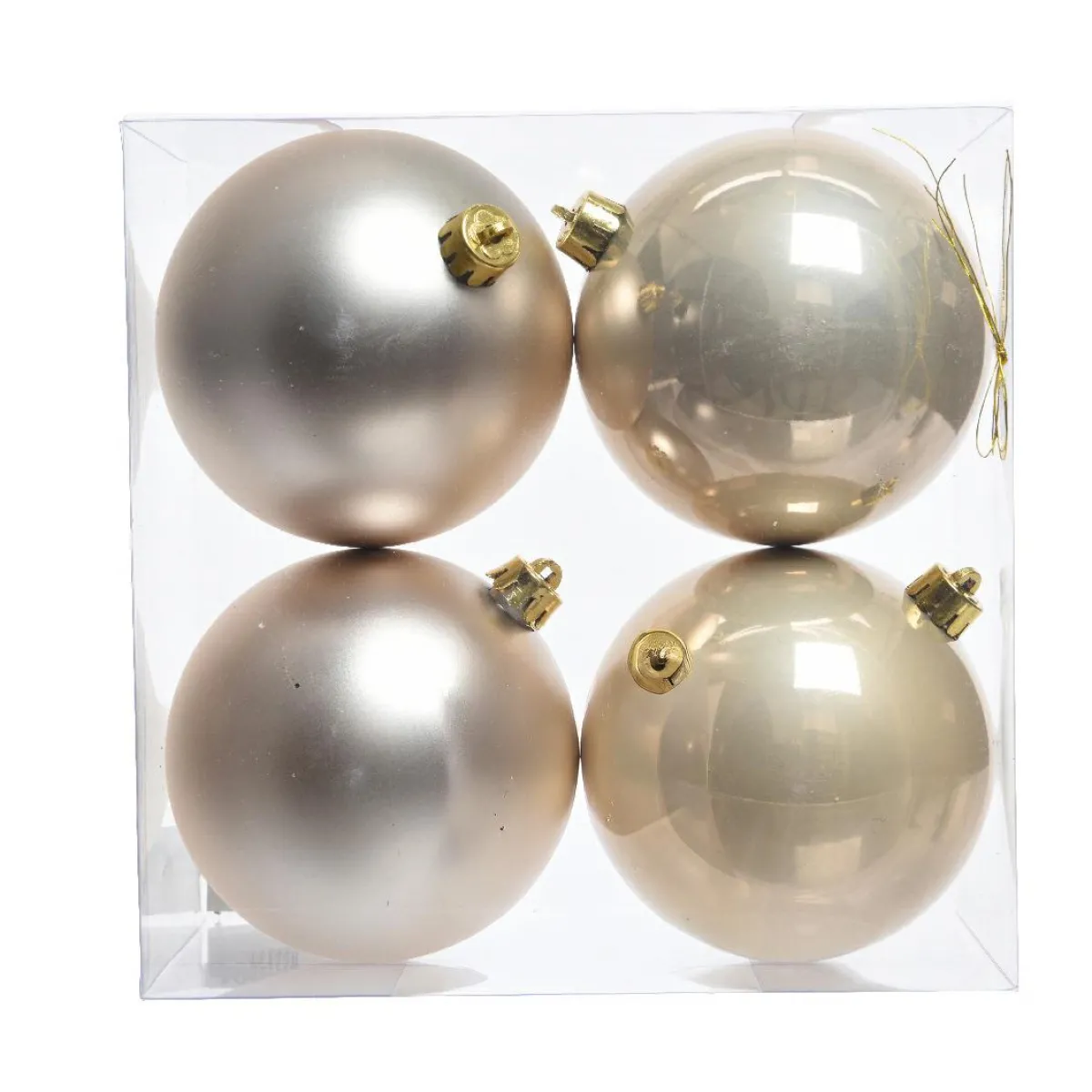 KAEMINGK Lot de 4 boules de Noël (D100 mm) Aravis Perle Sale