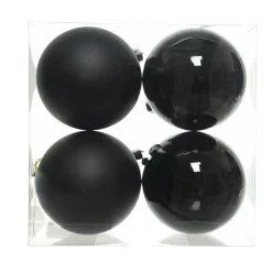 KAEMINGK Lot de 4 boules de Noël (D100 mm) Aravis Noir Hot