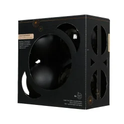 KAEMINGK Lot de 4 boules de Noël (D100 mm) Aravis Noir Hot