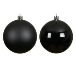 KAEMINGK Lot de 4 boules de Noël (D100 mm) Aravis Noir Hot