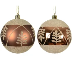 KAEMINGK Lot de 12 boules de Noël (D80 mm) Elégance Brun café Discount