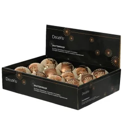 KAEMINGK Lot de 12 boules de Noël (D80 mm) Elégance Brun café Discount